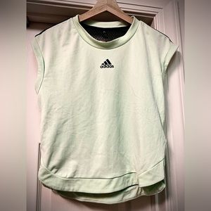 Adidas mint green cropped sleeveless tee mesh back size S